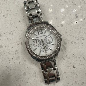 Michael Kors Silver Mother of Pearl Watch